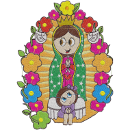 Matriz de Bordado Santa de Guadalupe Estilizada